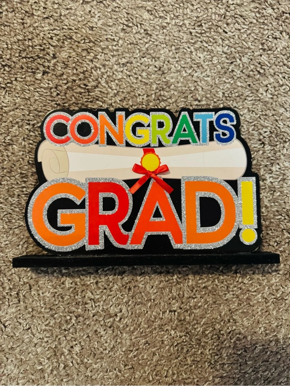 Congrats Grad Graduation Table Decoration Glitter High School College Party